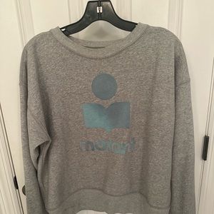 Gently used, Isabel Marant Mobyli Logo Sweatshirt. Blue and grey.
